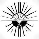 Sunset art deco style tattoo design idea