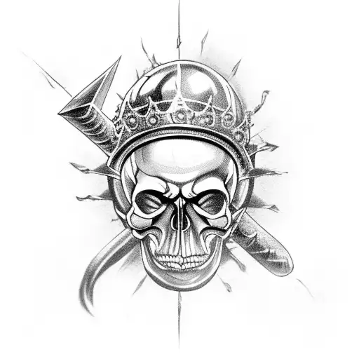 Berserk skull egg of the king with chains and the brand of sacrife around tattoo design idea