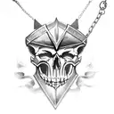 Knight skull berserk with chains and the Bran of sacrifice around it  tattoo design idea