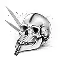 Knight skull berserk with chains and the Bran of sacrifice around it  tattoo design idea
