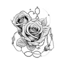 Chains and roses tattoo design idea