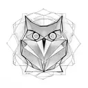 polygonal owl with vertical geometry  tattoo design idea