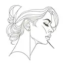 lady head shush pose male tattoo design idea