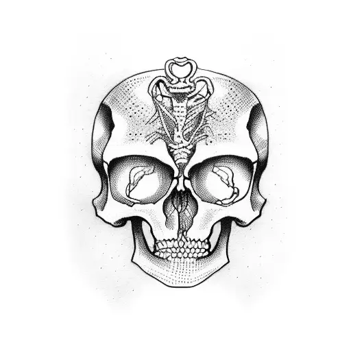 skeleton with broken bones tattoo design idea