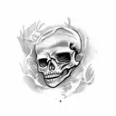 skeleton with broken bones tattoo design idea