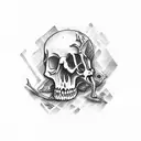 skeleton with broken bones tattoo design idea