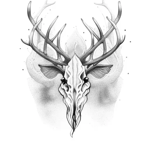 antler candle feather lace tattoo design idea