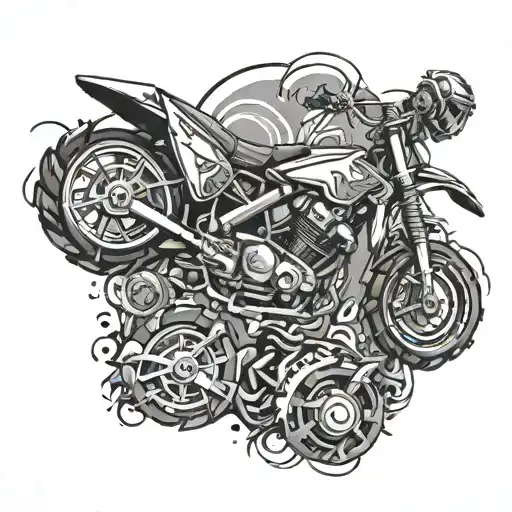 motocross bio mechanical tattoo design idea