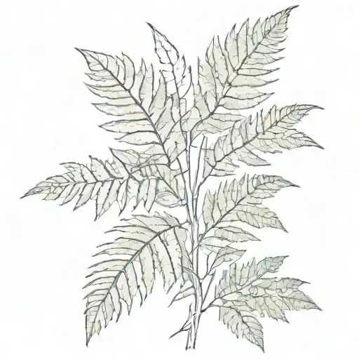 Military with a fern leaf tattoo design idea