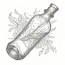 message in a bottle  tattoo design idea