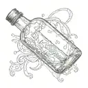 message in a bottle  tattoo design idea