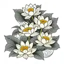 Japanese lotus flower blooming tattoo design idea