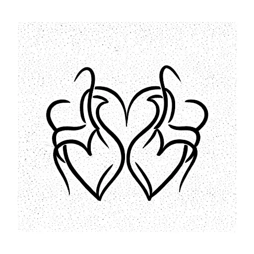 three heart with birthdate number tattoo design idea