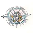 female spartan warrior  tattoo design idea