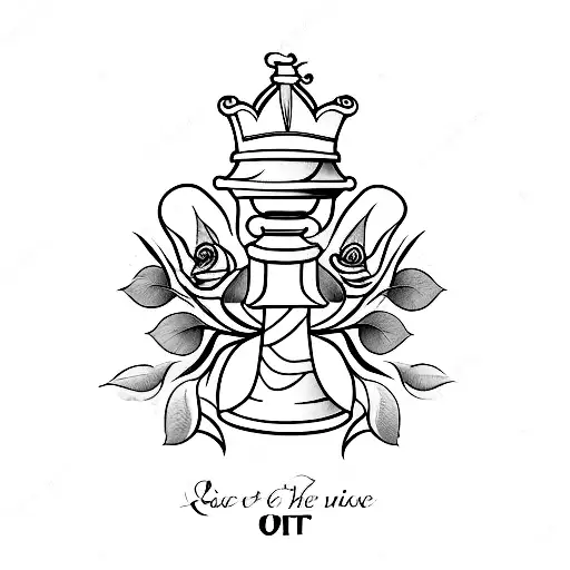 smell the rose blow out the candle quote with a Queen chess peice tattoo design idea