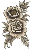 Alberta wild roses, wheat fields, southern Alberta mountains tattoo design idea