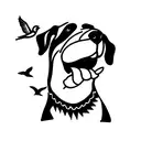 Dog with bird in its mouth tattoo design idea