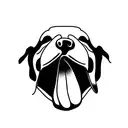 Dog with bird in its mouth tattoo design idea