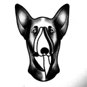 Dog with bird in its mouth tattoo design idea
