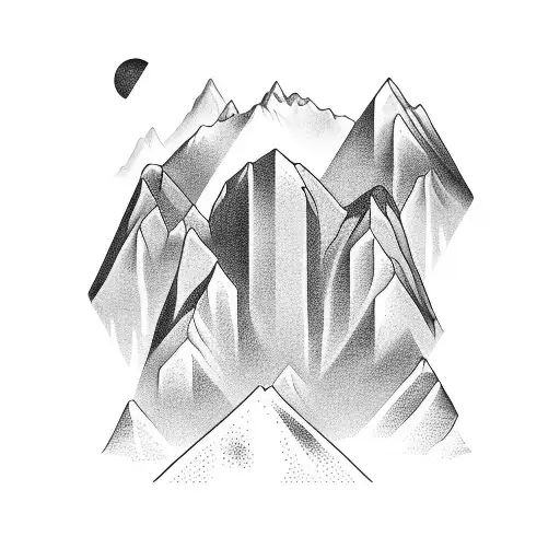 the number 7 sculpted into a mountain tattoo design idea