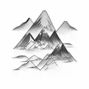 the number 7 sculpted into a mountain tattoo design idea