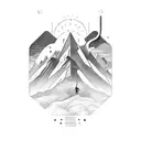 the number 7 sculpted into a mountain tattoo design idea