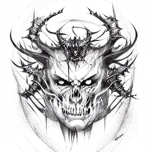  dark switchblade demon tattoo design idea