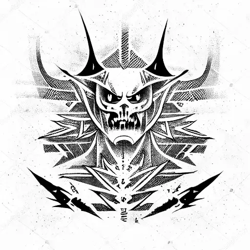 dark switchblade demon tattoo design idea