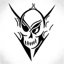  dark switchblade demon tattoo design idea