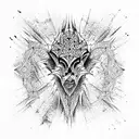 dark tribal dimension  tattoo design idea