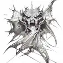  dark switchblade demon tattoo design idea