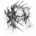  dark switchblade demon tattoo design idea
