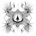 dark dimension illusion tattoo design idea