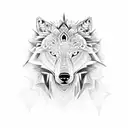 mandala wolf tattoo design idea