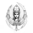 goddess artemis with moon tattoo design idea