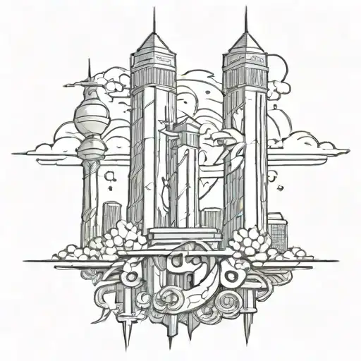 Twin towers vibe tattoo design idea