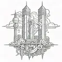 Twin towers vibe tattoo design idea