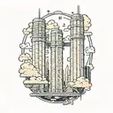 Twin towers vibe tattoo design idea