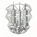 Twin towers vibe tattoo design idea