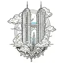 Twin towers vibe tattoo design idea