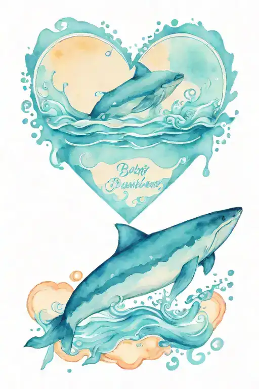 baby heartbeat with just keep swimming  tattoo design idea