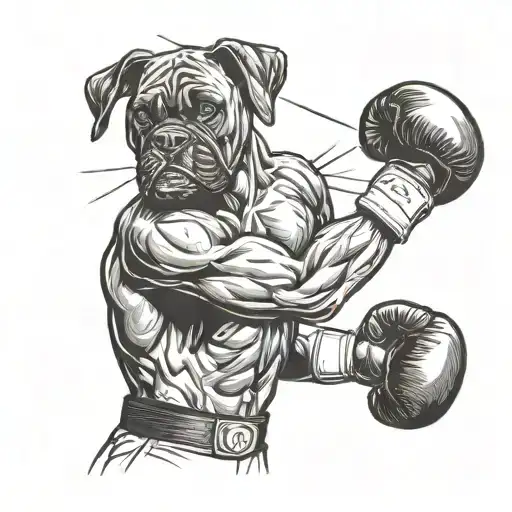boxer throwing a punch tattoo design idea