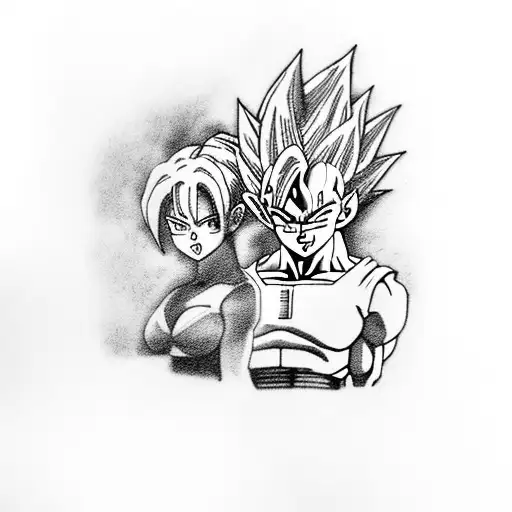 DBZ Vegeta and Bulma tattoo design idea
