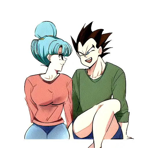 DBZ Vegeta and Bulma couples tattoo design idea