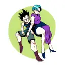 DBZ Vegeta and Bulma couples tattoo design idea