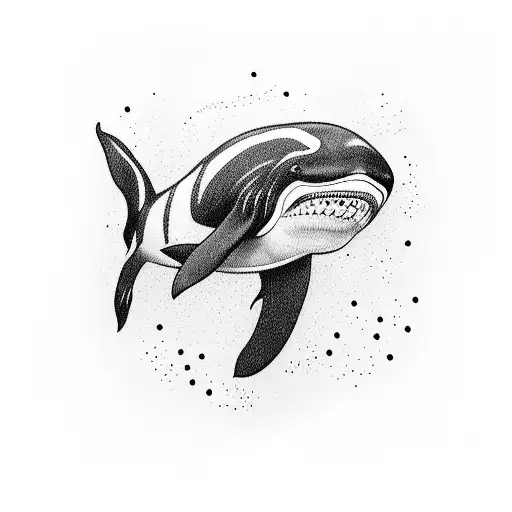 scary killer whale tattoo design idea