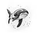scary killer whale tattoo design idea