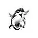scary killer whale tattoo design idea