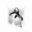 scary killer whale tattoo design idea