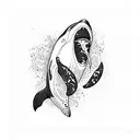 scary killer whale tattoo design idea